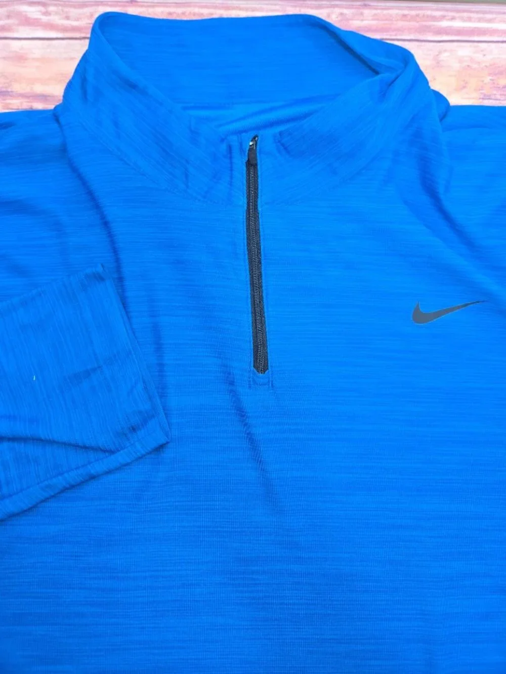 Nike Dri-Fit Blue 1/4 Zip Long-Sleeve Athletic Shirt Size XXL